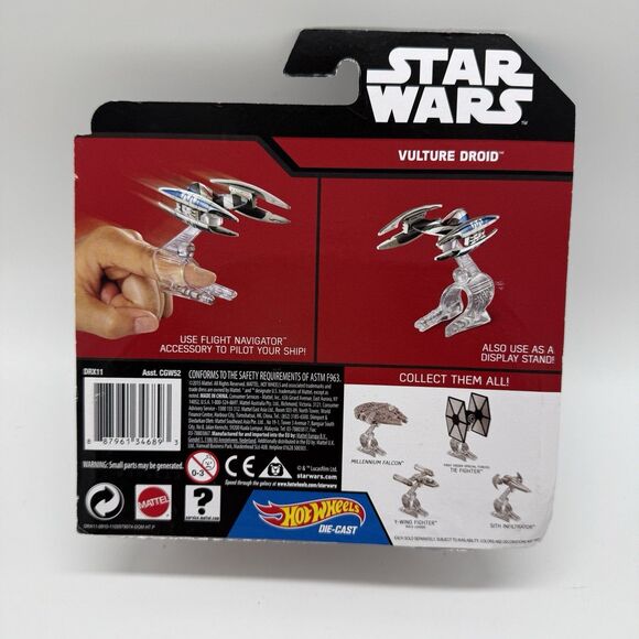 Star Wars Hot Wheels Vulture Droid 2014 Mattel Starships New 2015 Disney - Picture 3 of 6
